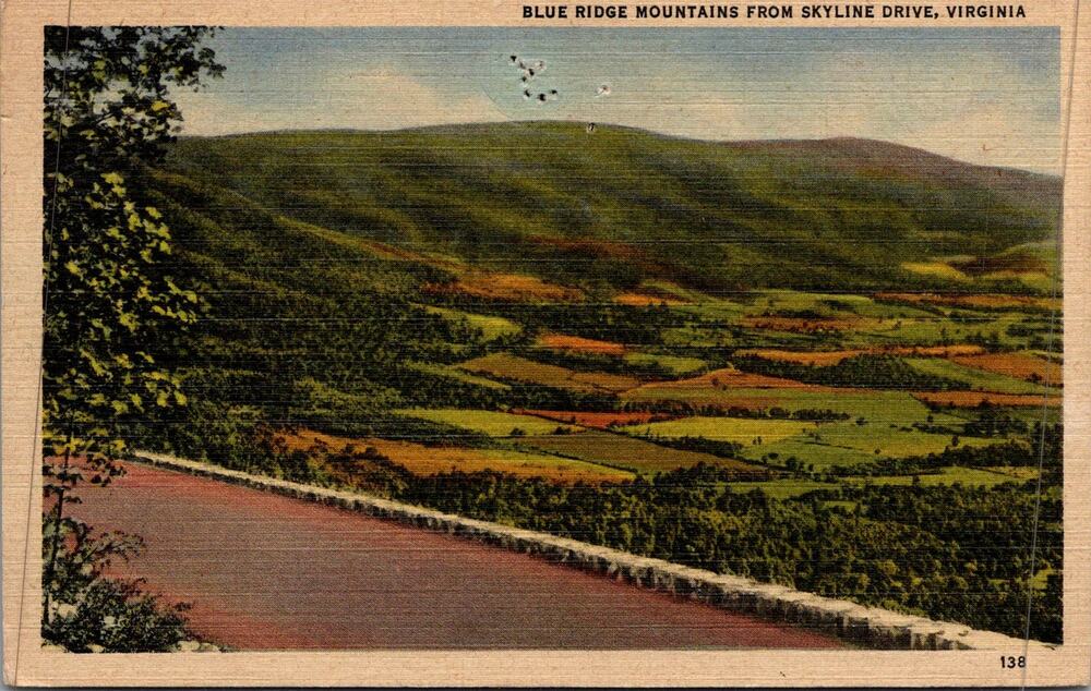 Blue Ridge Mountains From Skyline Drive VA 1947 Vintage Postcard SP17-17